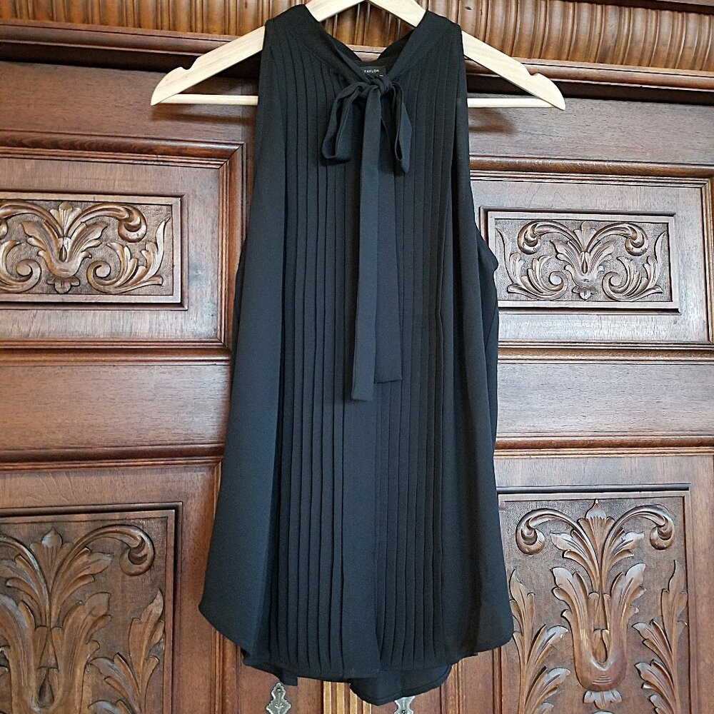 NWT Pleated Tie Neck Blouse